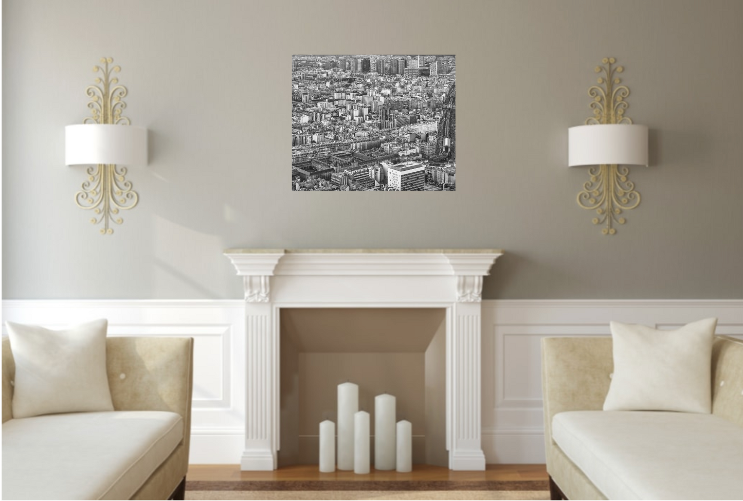 París Blanco Negro, disponible en tamaño 50 x 70 cm.