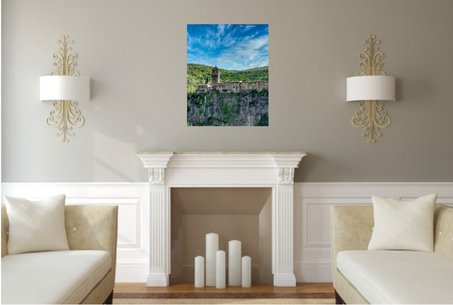 Castellfullit de la Roca Girona, disponible en tamaño 50 x 70 cm.