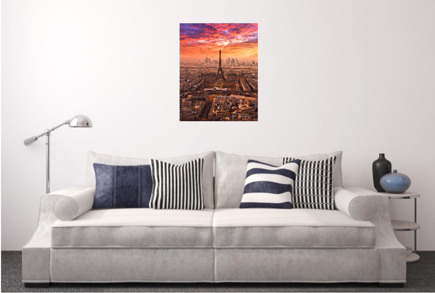 Paris Atardecer Rojo, disponible en tamaño 50 x 70 cm.
