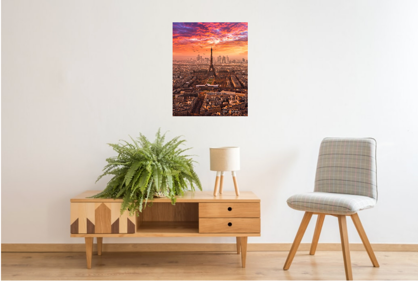 Paris Atardecer Rojo, disponible en tamaño 50 x 70 cm.
