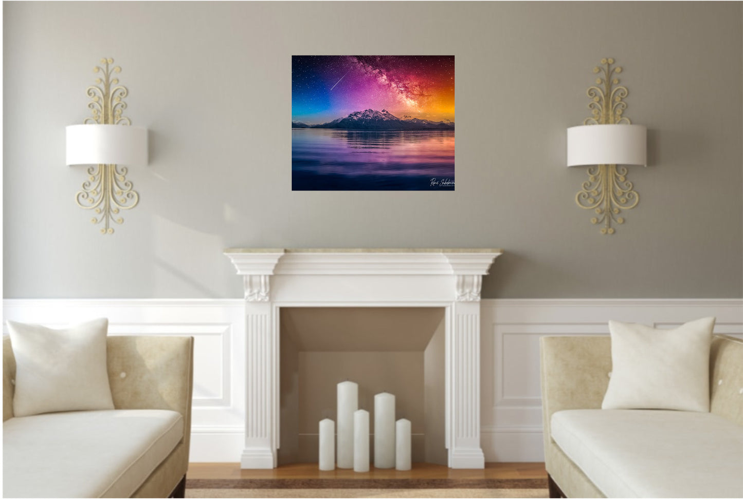 Fusion of colors,  available in a 50 x 70 cm size.